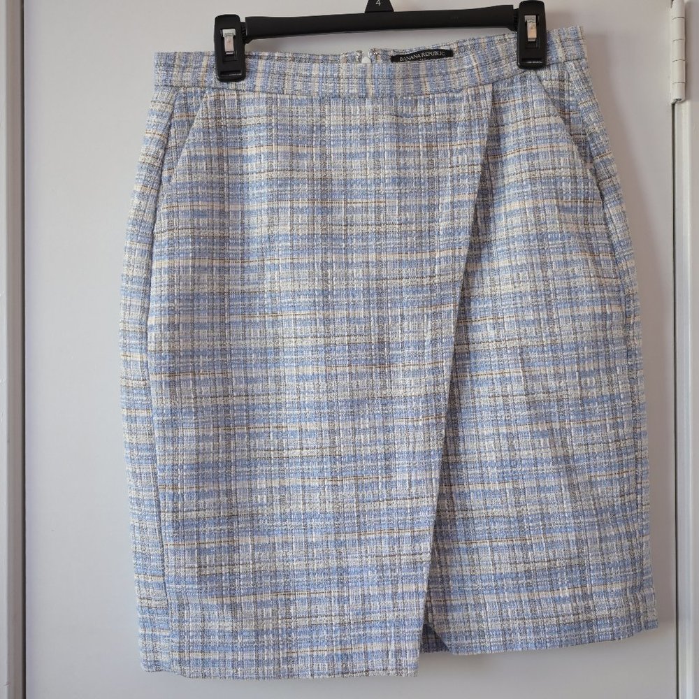 Banana Republic Blue & Cream Pencil Skirt